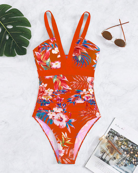 Zahara |  Floral Tummy Covering Swimsuit