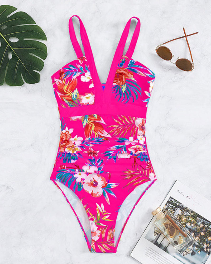 Zahara |  Floral Tummy Covering Swimsuit