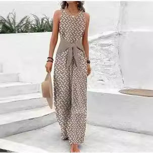 Wrenna | Sleeveless Round Neck Jumpsuit