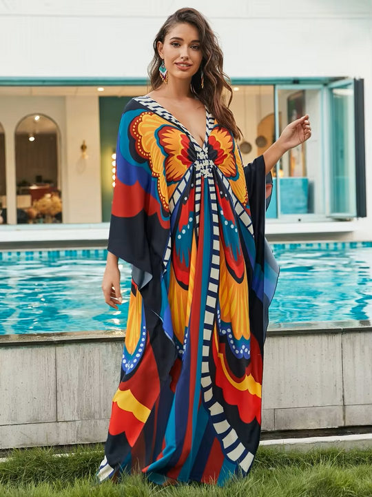 Catalina | Tropical Resort Bamboo Maxi Dress