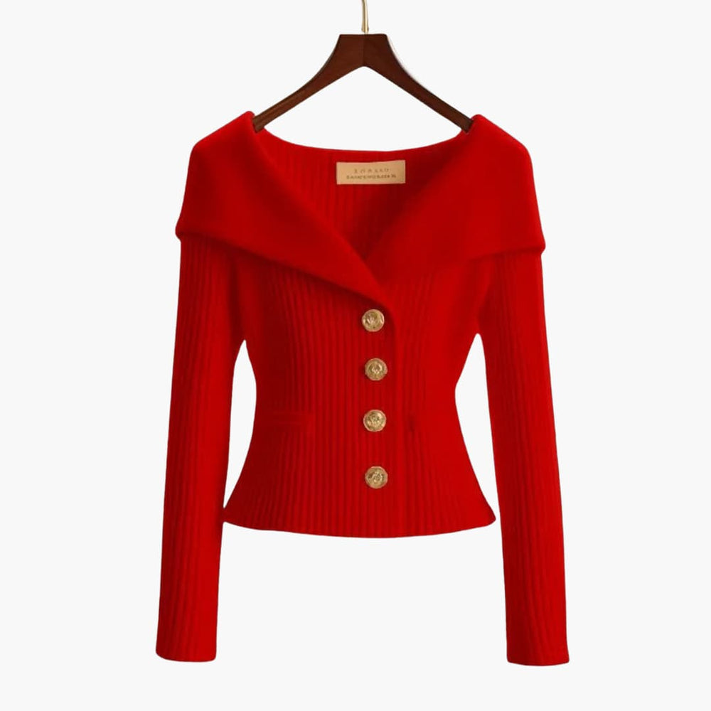 Gwenyth | Ribbed Button-Up Cardigan
