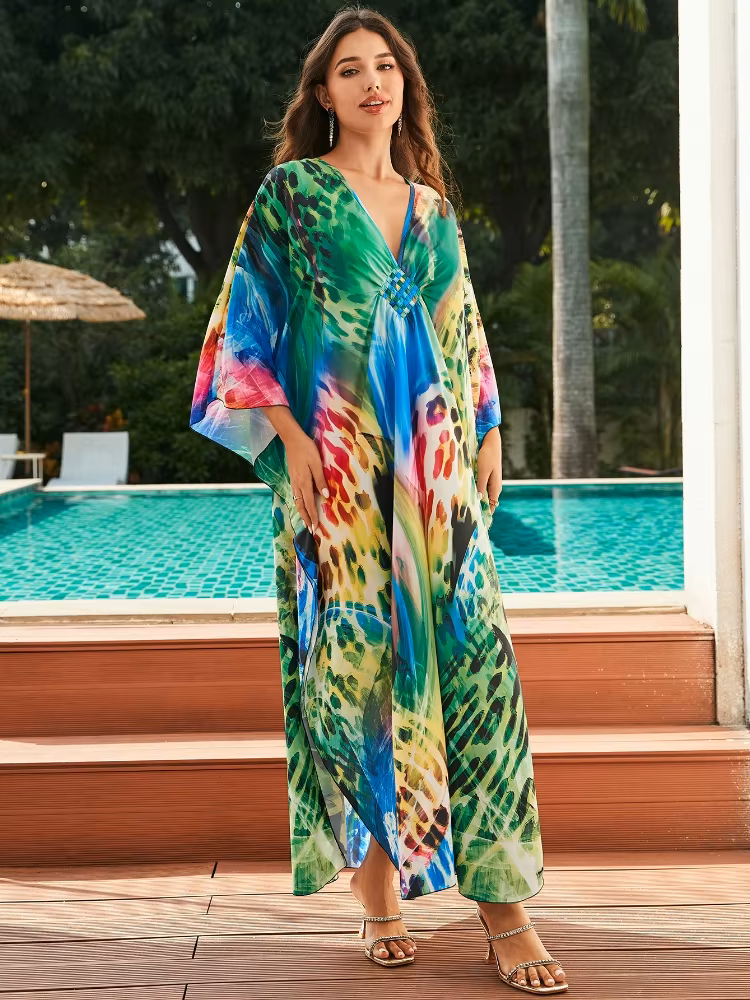 Amabel | Tropical Resort Bamboo Maxi Dress