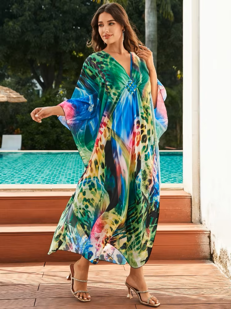 Amabel | Tropical Resort Bamboo Maxi Dress