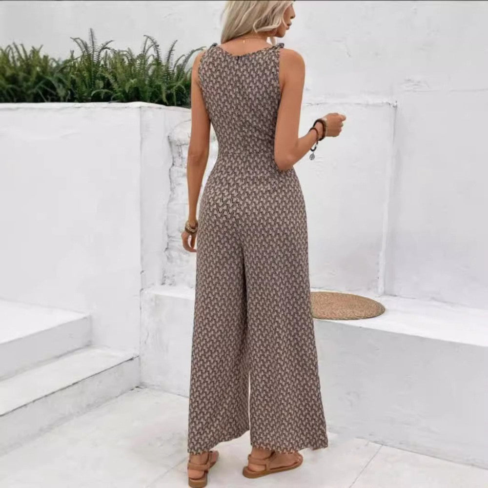 Wrenna | Sleeveless Round Neck Jumpsuit