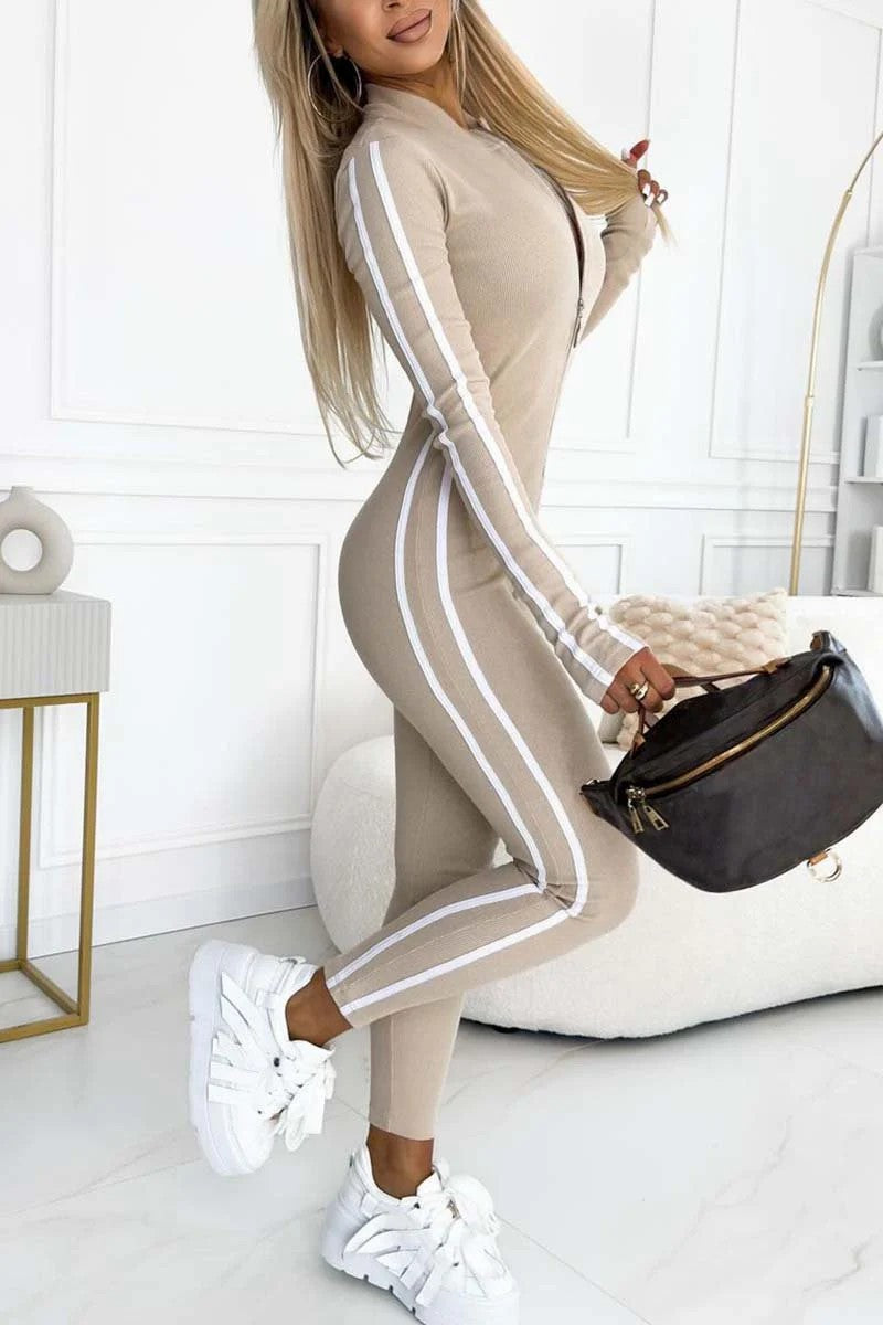 Shania | Sculpting Striped Jumpsuit