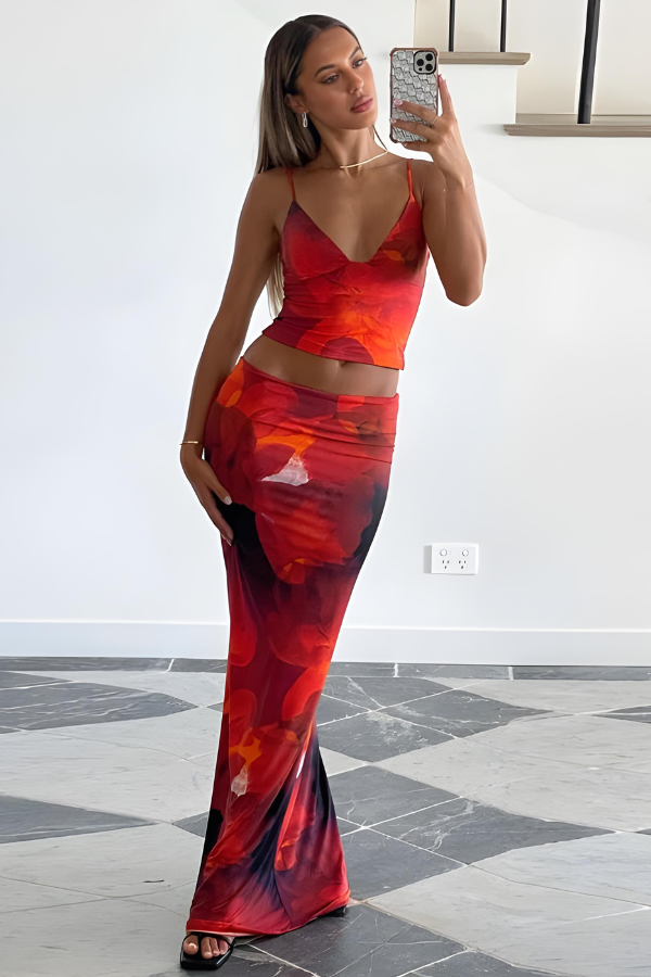 Synthea | Floral Maxi Skirt & Top Set