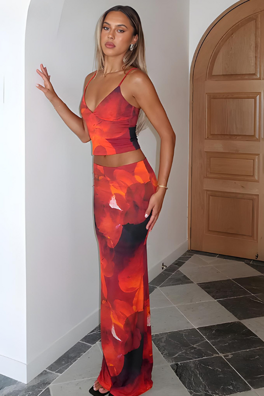 Synthea | Floral Maxi Skirt & Top Set