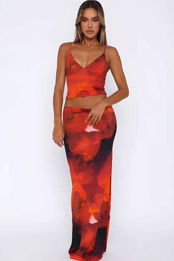 Synthea | Floral Maxi Skirt & Top Set