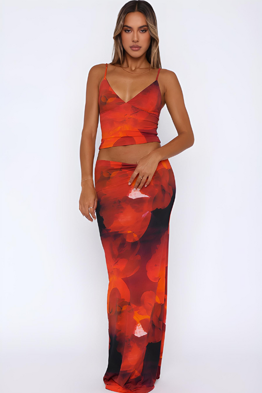 Synthea | Floral Maxi Skirt & Top Set