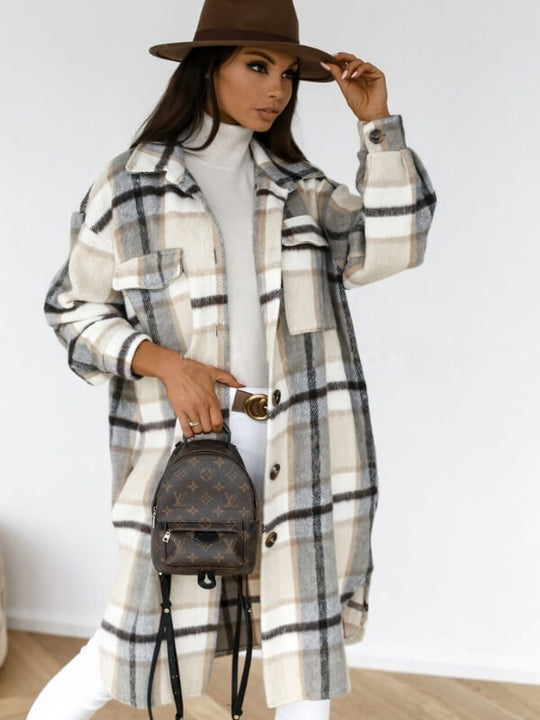 Kaitlynn | Oversized Plaid Jacket