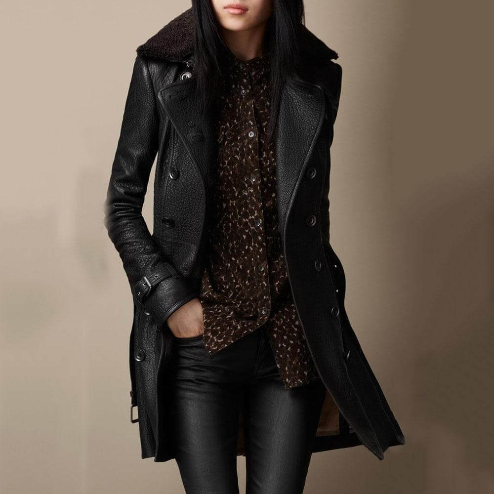 Ada | Luxurious Leather Trench Coat