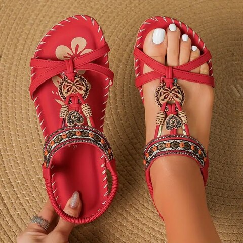 Demetria | Boho Flat Sandals