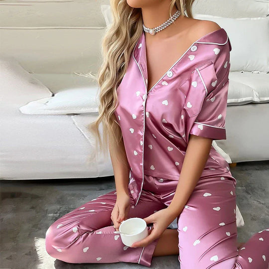 Ariyah | Heart Print Pajama Set