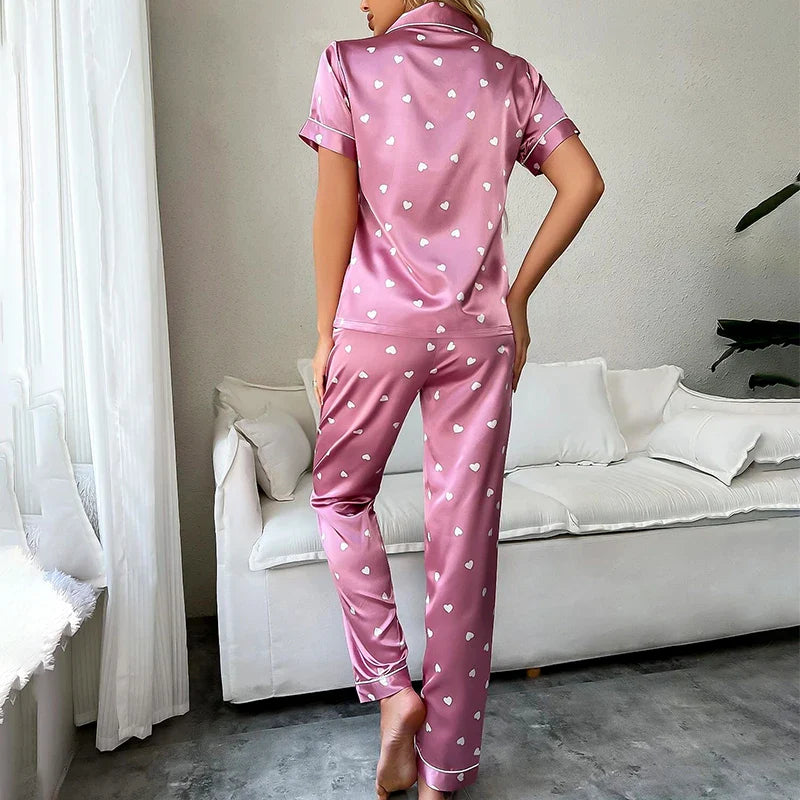 Ariyah | Heart Print Pajama Set