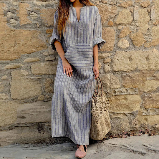 Zia | Striped Maxi Dress