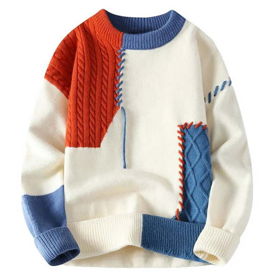 Callie | Cozy Patch Stylish Patchwork Sweater