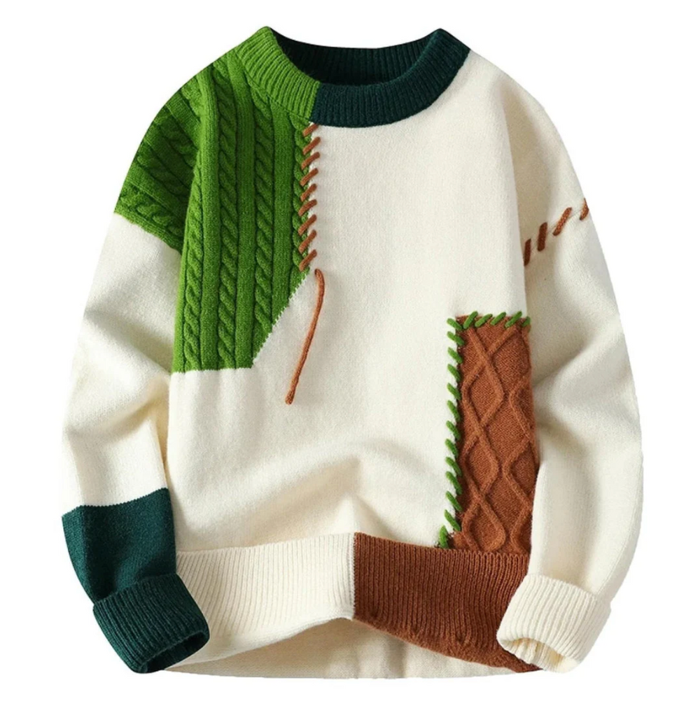 Callie | Cozy Patch Stylish Patchwork Sweater
