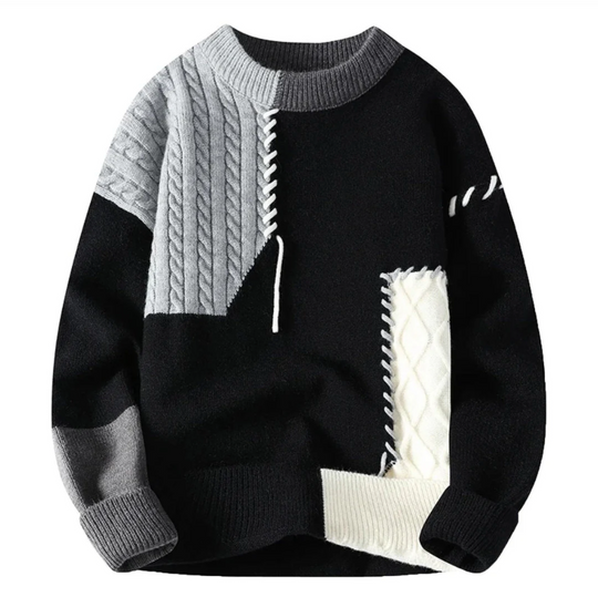 Callie | Cozy Patch Stylish Patchwork Sweater