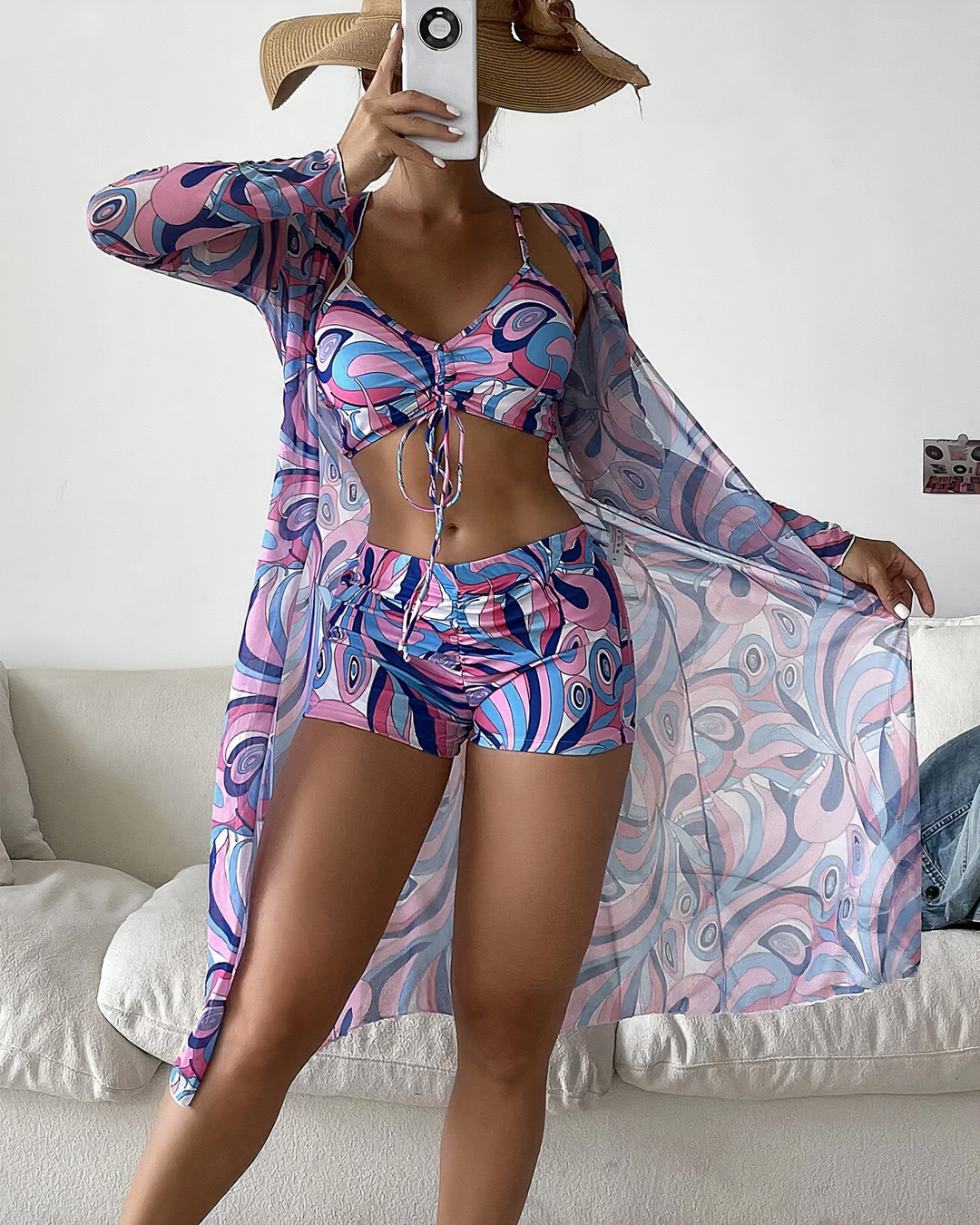 Edith | High-Waist Tummy Covering Bikini Set