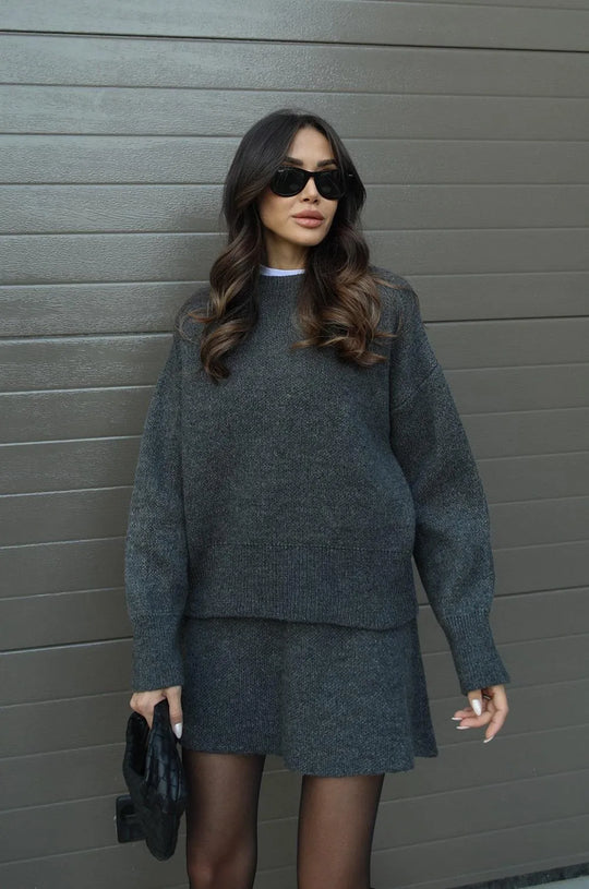 Camellia | Heathered Sweater & Skirt Duo