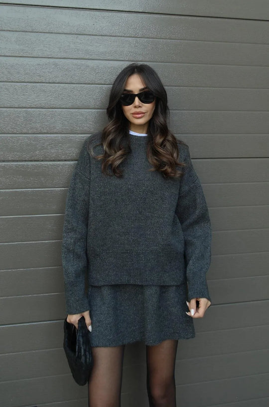 Camellia | Heathered Sweater & Skirt Duo