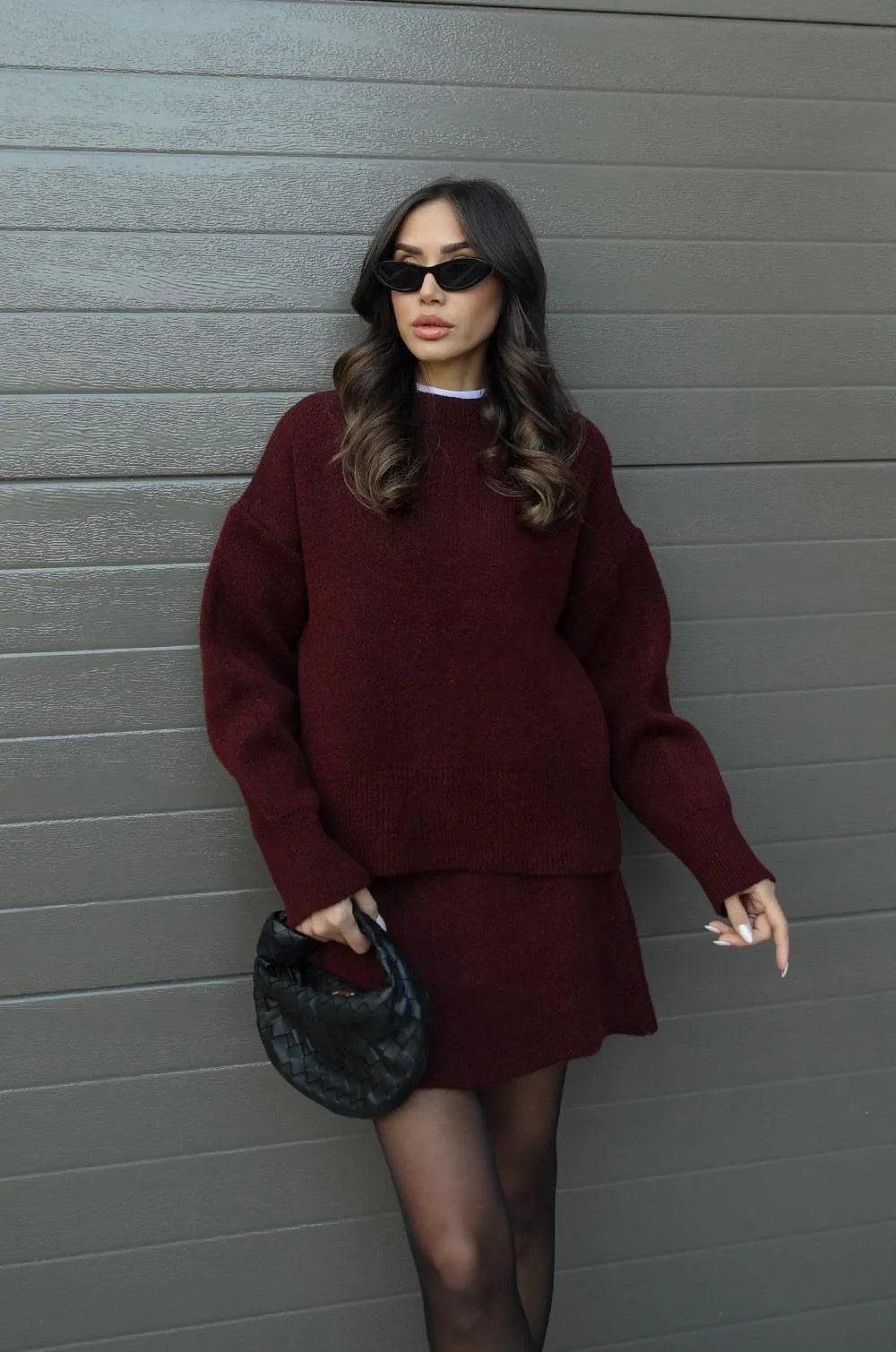 Camellia | Heathered Sweater & Skirt Duo