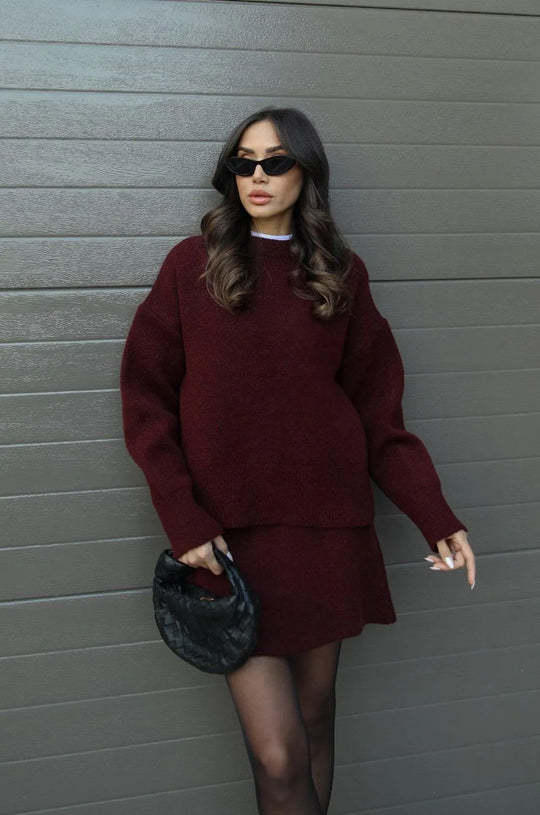 Camellia | Heathered Sweater & Skirt Duo