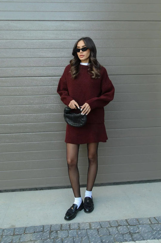 Camellia | Heathered Sweater & Skirt Duo