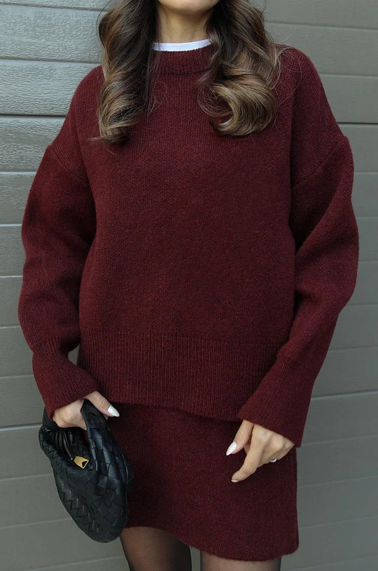 Camellia | Heathered Sweater & Skirt Duo