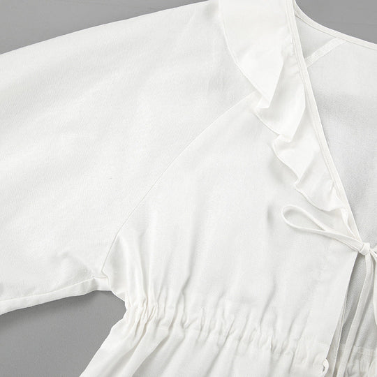 Christy | Ruffled Tie-Front Top & Shorts Set