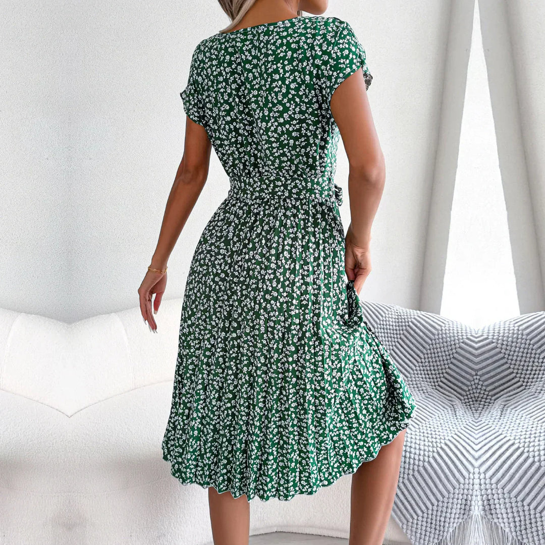 Amari | Floral Pleated Midi Dress