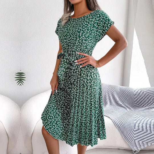 Amari | Floral Pleated Midi Dress