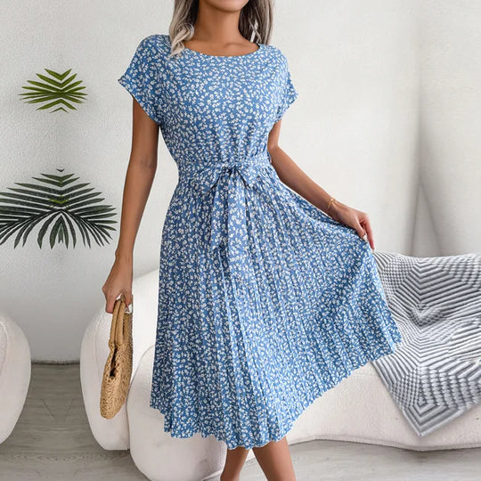 Amari | Floral Pleated Midi Dress