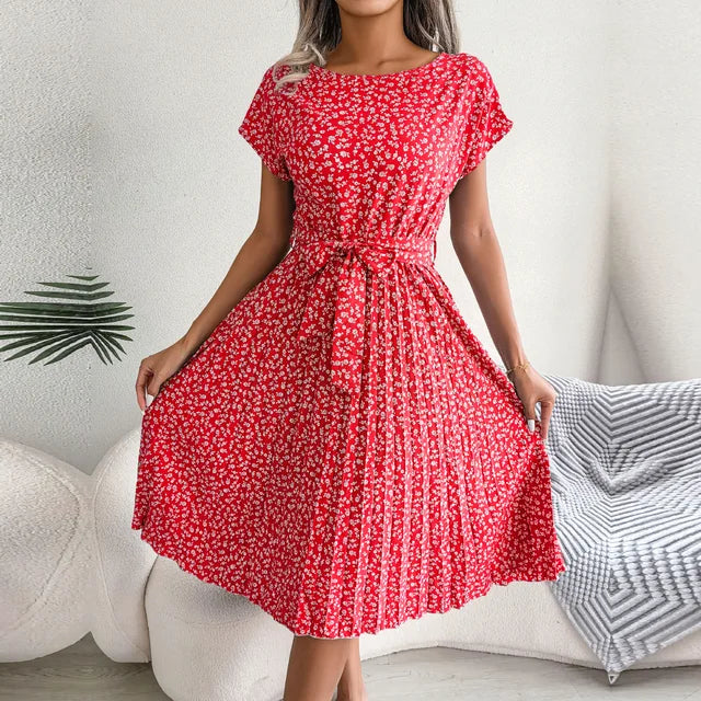 Amari | Floral Pleated Midi Dress