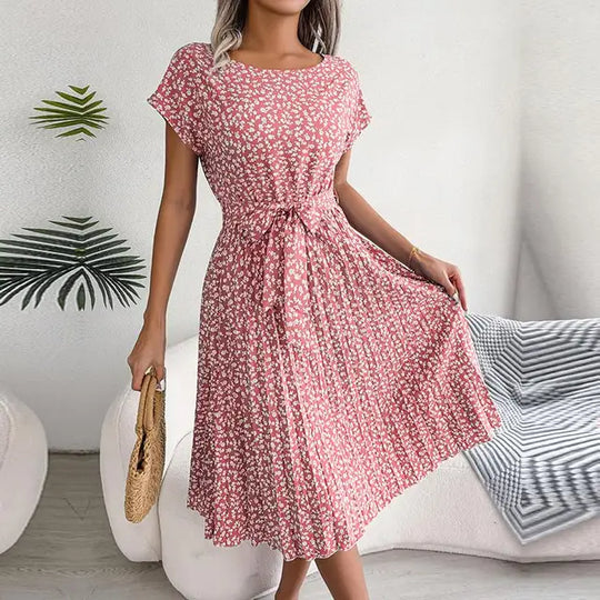 Amari | Floral Pleated Midi Dress