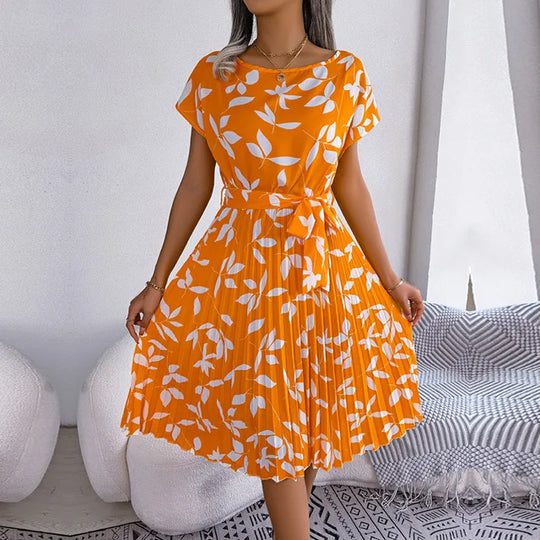 Amari | Floral Pleated Midi Dress