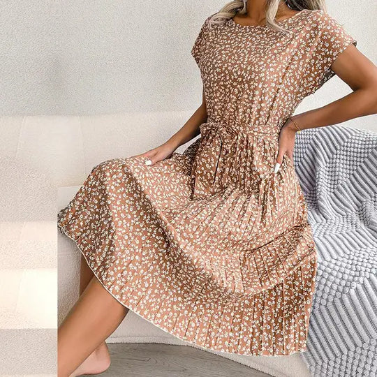 Amari | Floral Pleated Midi Dress