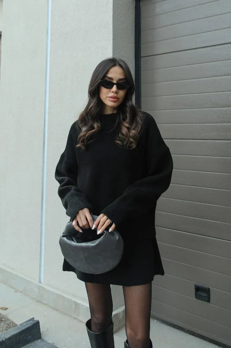 Camellia | Heathered Sweater & Skirt Duo