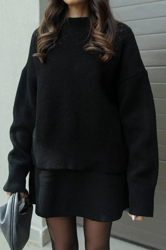 Camellia | Heathered Sweater & Skirt Duo
