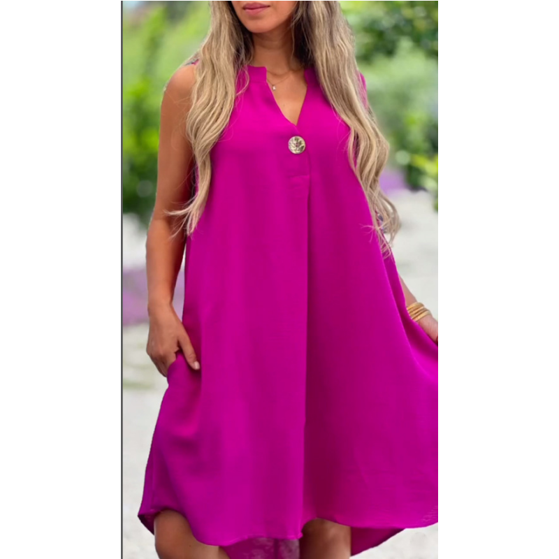 Soleil | Sleeveless V-neck Dress